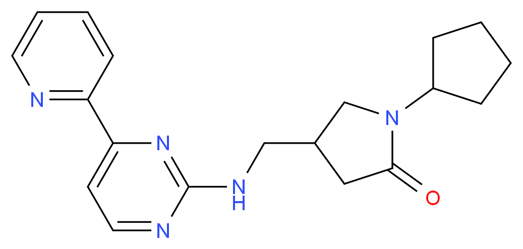 1-cyclopentyl-4-({[4-(2-pyridinyl)-2-pyrimidinyl]amino}methyl)-2-pyrrolidinone_分子结构_CAS_)