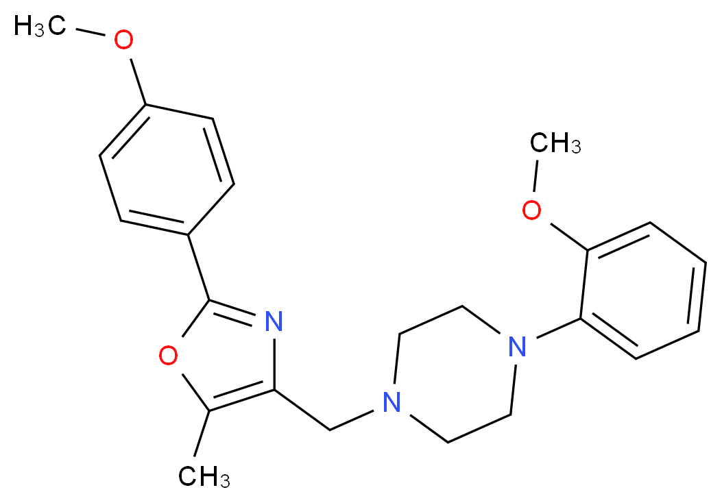 1-(2-methoxyphenyl)-4-{[2-(4-methoxyphenyl)-5-methyl-1,3-oxazol-4-yl]methyl}piperazine_分子结构_CAS_)