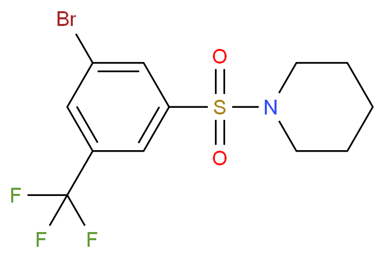 1-[3-bromo-5-(trifluoromethyl)benzenesulfonyl]piperidine_分子结构_CAS_951884-69-8