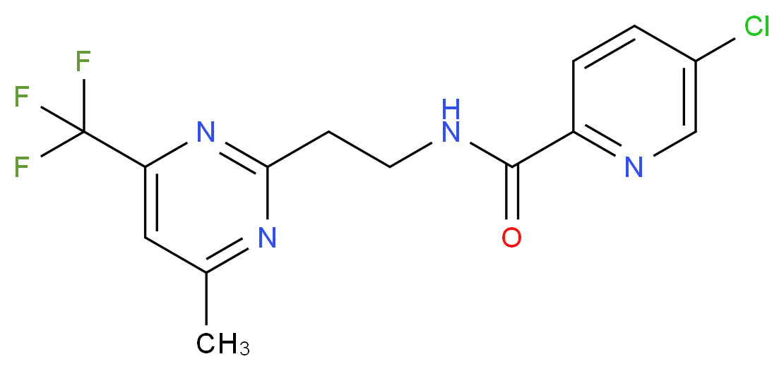 5-chloro-N-{2-[4-methyl-6-(trifluoromethyl)pyrimidin-2-yl]ethyl}pyridine-2-carboxamide_分子结构_CAS_)