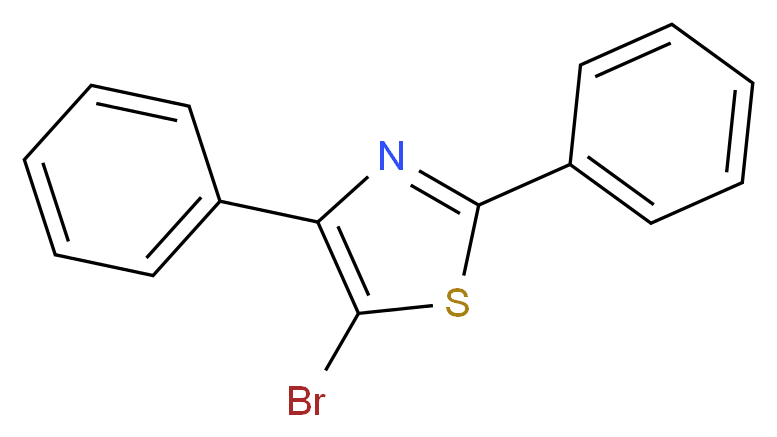 5-bromo-2,4-diphenyl-1,3-thiazole_分子结构_CAS_35342-50-8