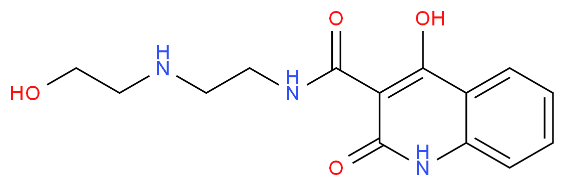 4-hydroxy-N-{2-[(2-hydroxyethyl)amino]ethyl}-2-oxo-1,2-dihydroquinoline-3-carboxamide_分子结构_CAS_436088-79-8