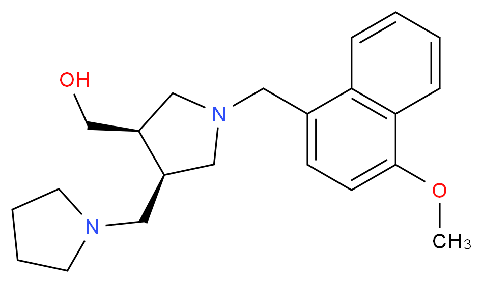 [(3R*,4R*)-1-[(4-methoxy-1-naphthyl)methyl]-4-(pyrrolidin-1-ylmethyl)pyrrolidin-3-yl]methanol_分子结构_CAS_)