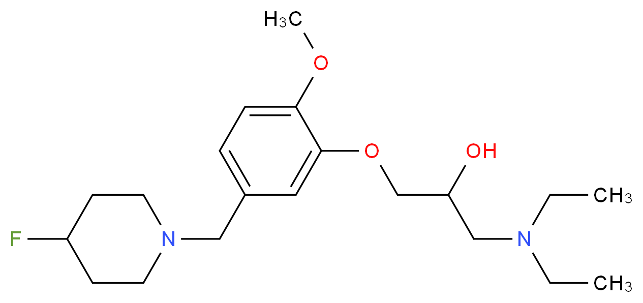 1-(diethylamino)-3-{5-[(4-fluoropiperidin-1-yl)methyl]-2-methoxyphenoxy}propan-2-ol_分子结构_CAS_)