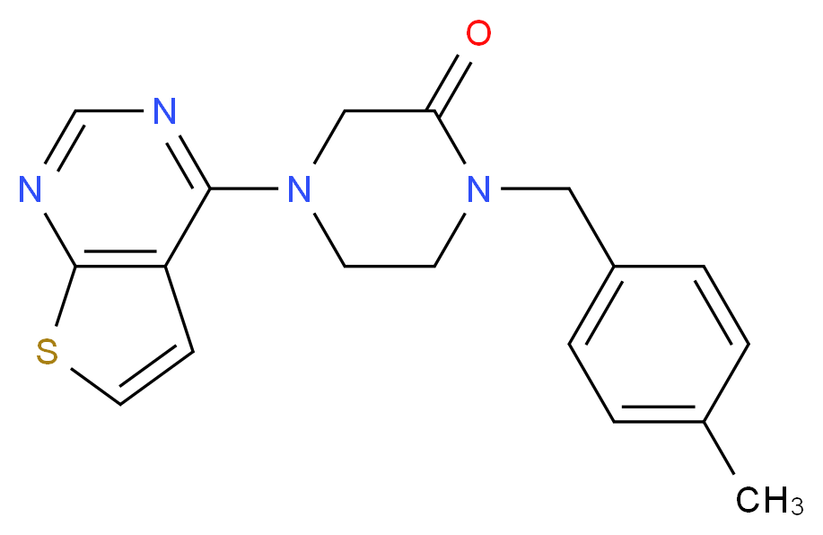 1-(4-methylbenzyl)-4-thieno[2,3-d]pyrimidin-4-yl-2-piperazinone_分子结构_CAS_)