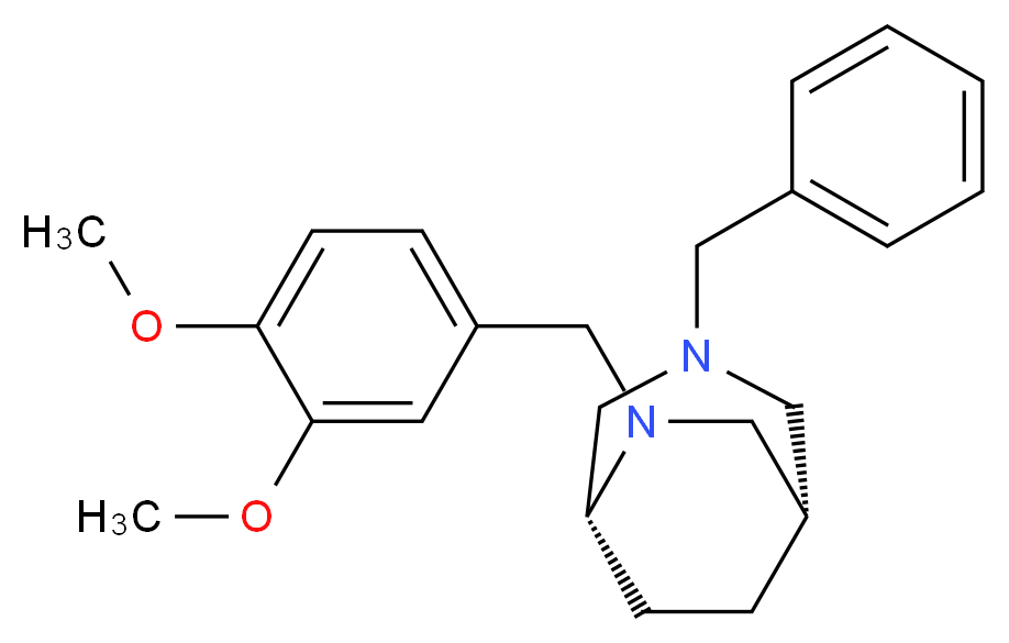(1S*,5R*)-3-benzyl-6-(3,4-dimethoxybenzyl)-3,6-diazabicyclo[3.2.2]nonane_分子结构_CAS_)