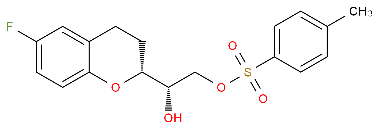 (1S)-1-[(2R)-6-fluoro-3,4-dihydro-2H-1-benzopyran-2-yl]-2-[(4-methylbenzenesulfonyl)oxy]ethan-1-ol_分子结构_CAS_905454-52-6