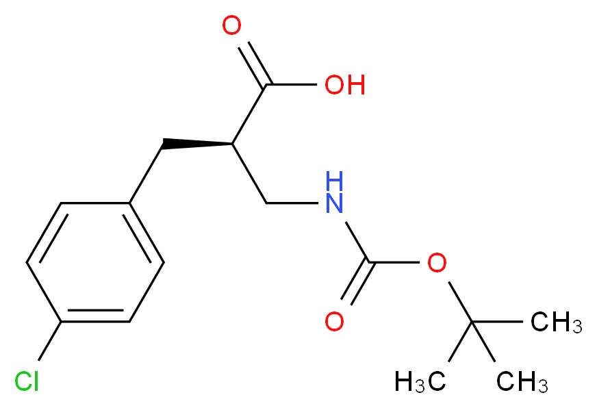 (R)-2-(TERT-BUTOXYCARBONYLAMINO-METHYL)-3-(4-CHLORO-PHENYL)-PROPIONIC ACID_分子结构_CAS_)
