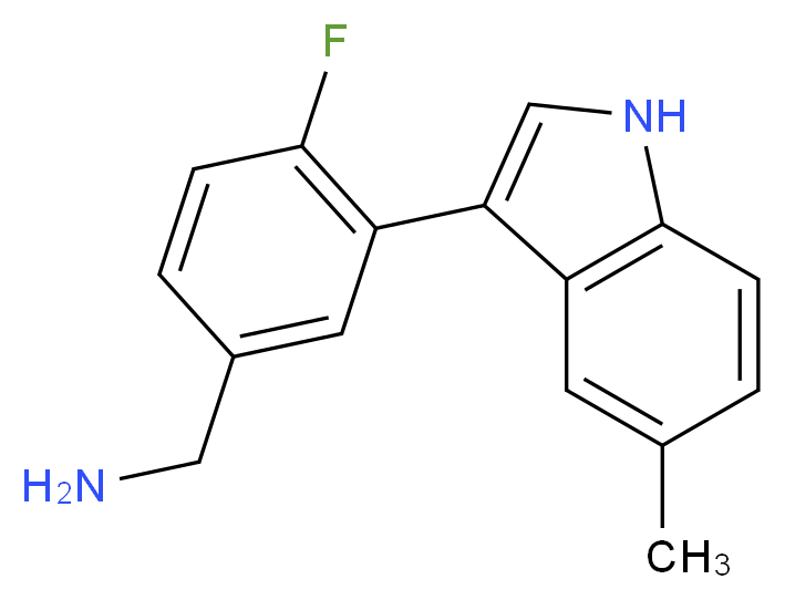1-[4-fluoro-3-(5-methyl-1H-indol-3-yl)phenyl]methanamine_分子结构_CAS_)