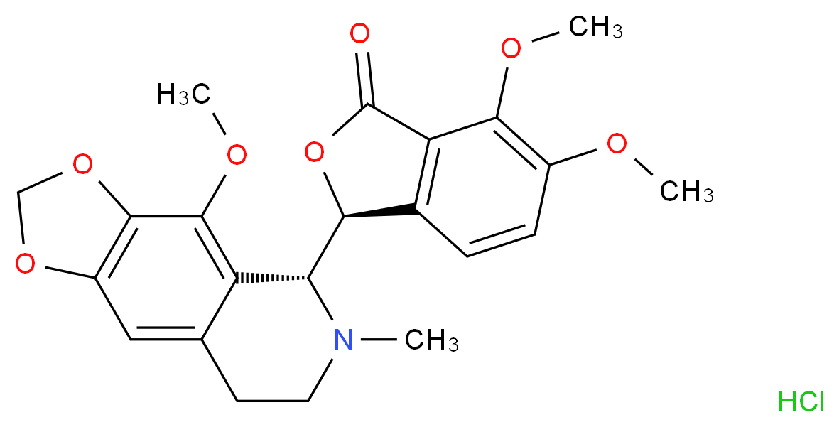 (3S)-6,7-dimethoxy-3-[(5R)-4-methoxy-6-methyl-2H,5H,6H,7H,8H-[1,3]dioxolo[4,5-g]isoquinolin-5-yl]-1,3-dihydro-2-benzofuran-1-one hydrochloride_分子结构_CAS_912-60-7