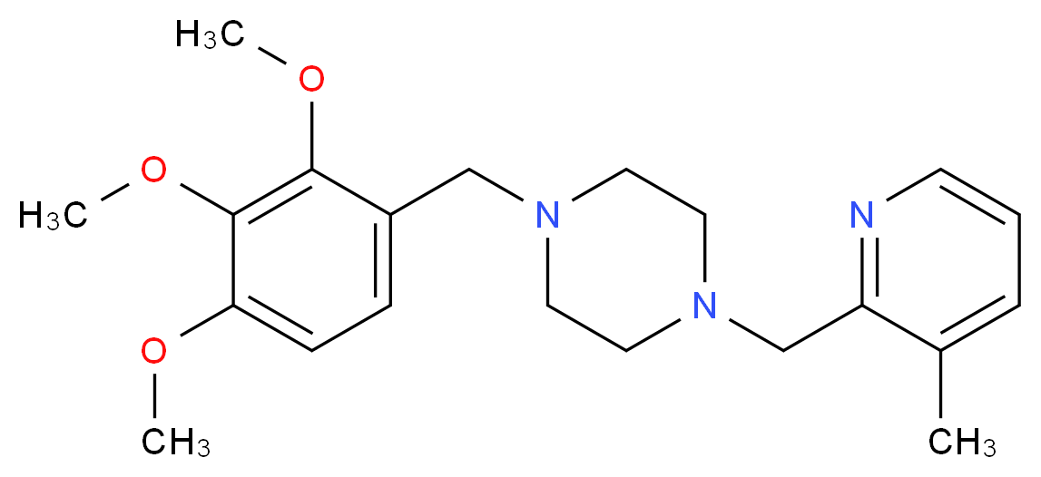 1-[(3-methyl-2-pyridinyl)methyl]-4-(2,3,4-trimethoxybenzyl)piperazine_分子结构_CAS_)