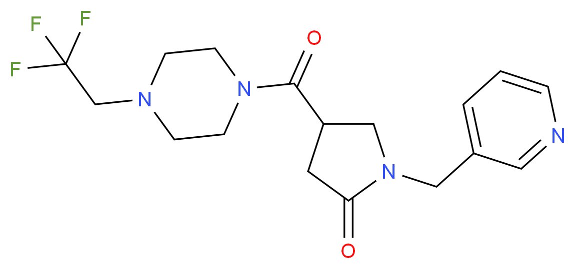 1-(3-pyridinylmethyl)-4-{[4-(2,2,2-trifluoroethyl)-1-piperazinyl]carbonyl}-2-pyrrolidinone_分子结构_CAS_)