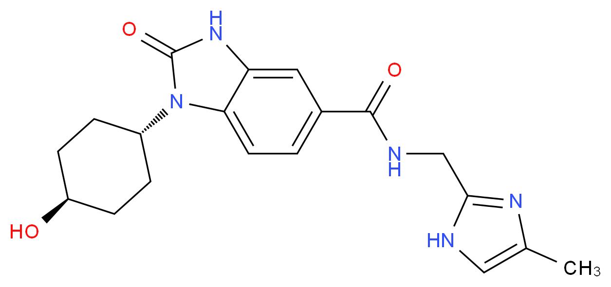 1-(trans-4-hydroxycyclohexyl)-N-[(4-methyl-1H-imidazol-2-yl)methyl]-2-oxo-2,3-dihydro-1H-benzimidazole-5-carboxamide_分子结构_CAS_)
