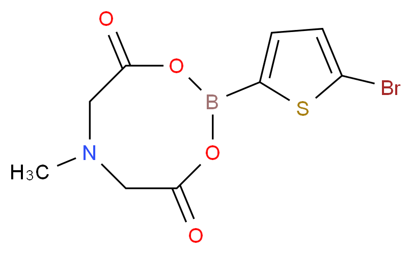 2-(5-bromothiophen-2-yl)-6-methyl-1,3,6,2-dioxazaborocane-4,8-dione_分子结构_CAS_943552-31-6