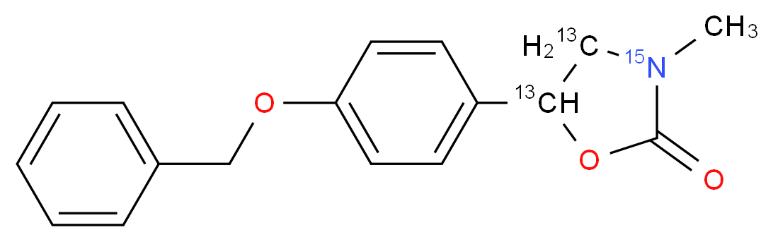 5-[4-(benzyloxy)phenyl]-3-methyl(4,5-<sup>1</sup><sup>3</sup>C<sub>2</sub>,3-<sup>1</sup><sup>5</sup>N)-1,3-oxazolidin-2-one_分子结构_CAS_1189939-68-1