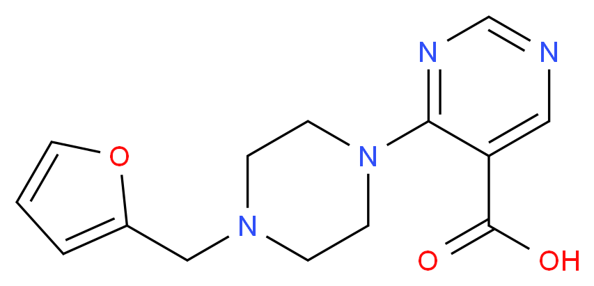 4-[4-(2-furylmethyl)piperazin-1-yl]pyrimidine-5-carboxylic acid_分子结构_CAS_)