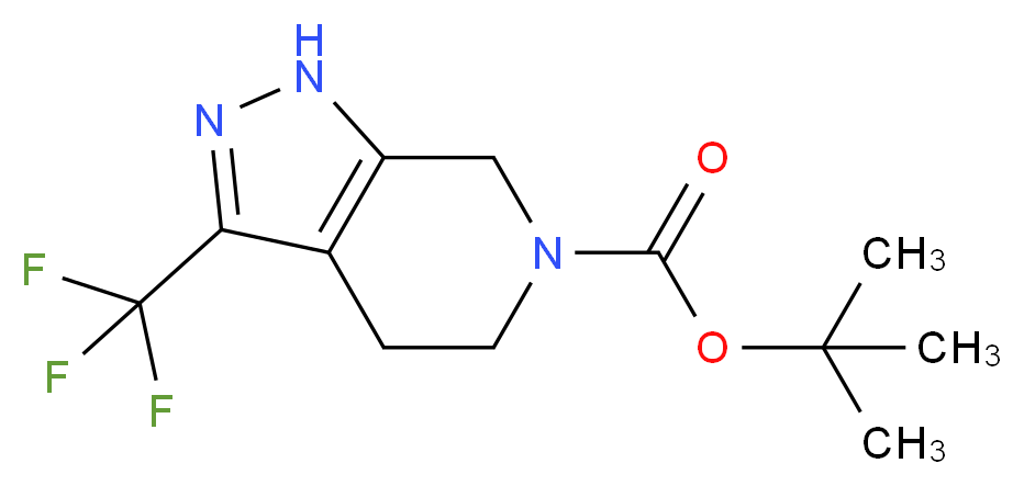 tert-butyl 3-(trifluoromethyl)-1H,4H,5H,6H,7H-pyrazolo[3,4-c]pyridine-6-carboxylate_分子结构_CAS_733757-89-6