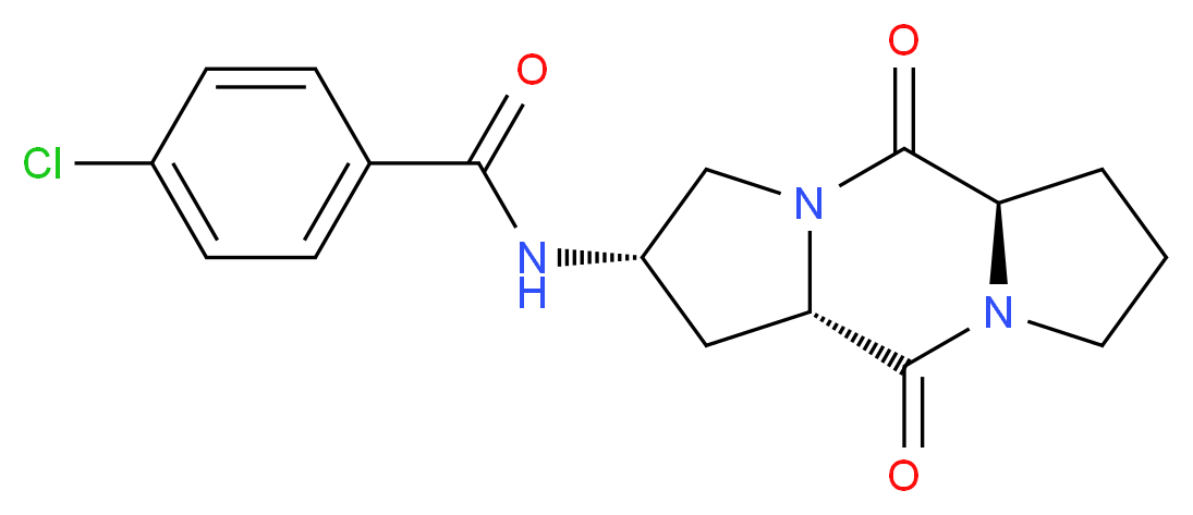 4-chloro-N-[(2S,5aR,10aS)-5,10-dioxooctahydro-1H,5H-dipyrrolo[1,2-a:1',2'-d]pyrazin-2-yl]benzamide_分子结构_CAS_)