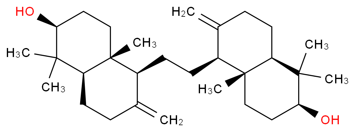 (2S,4aR,5S,8aR)-5-{2-[(1S,4aR,6S,8aR)-6-hydroxy-5,5,8a-trimethyl-2-methylidene-decahydronaphthalen-1-yl]ethyl}-1,1,4a-trimethyl-6-methylidene-decahydronaphthalen-2-ol_分子结构_CAS_511-01-3