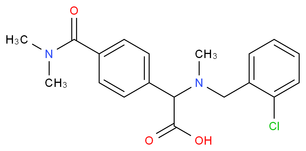 [(2-chlorobenzyl)(methyl)amino]{4-[(dimethylamino)carbonyl]phenyl}acetic acid_分子结构_CAS_)