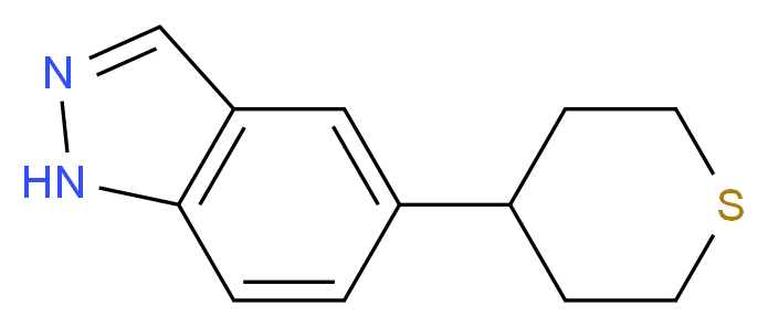 5-(thian-4-yl)-1H-indazole_分子结构_CAS_885272-59-3