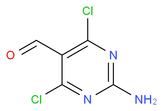 2-Amino-4,6-dichloro-5-pyrimidinecarbaldehyde_分子结构_CAS_5604-46-6)
