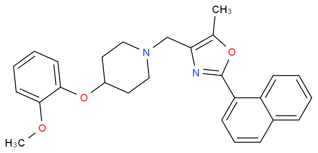 4-(2-methoxyphenoxy)-1-{[5-methyl-2-(1-naphthyl)-1,3-oxazol-4-yl]methyl}piperidine_分子结构_CAS_)