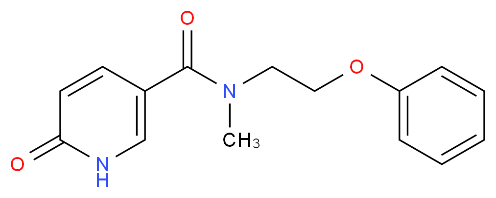 N-methyl-6-oxo-N-(2-phenoxyethyl)-1,6-dihydropyridine-3-carboxamide_分子结构_CAS_)
