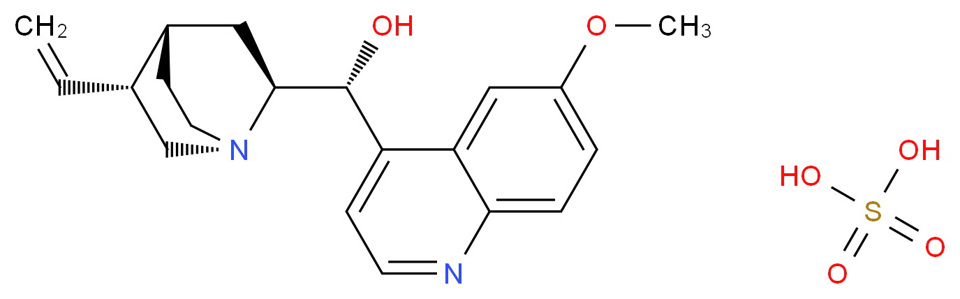 (R)-[(2S,4S,5R)-5-ethenyl-1-azabicyclo[2.2.2]octan-2-yl](6-methoxyquinolin-4-yl)methanol; sulfuric acid_分子结构_CAS_6119-70-6