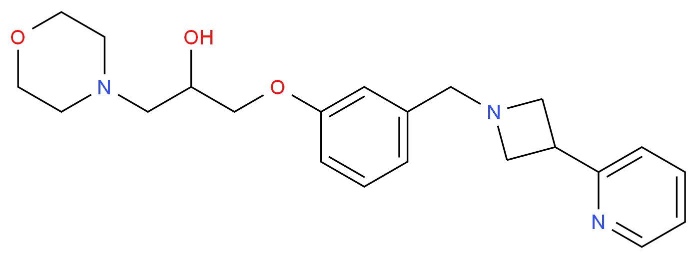 1-morpholin-4-yl-3-{3-[(3-pyridin-2-ylazetidin-1-yl)methyl]phenoxy}propan-2-ol_分子结构_CAS_)
