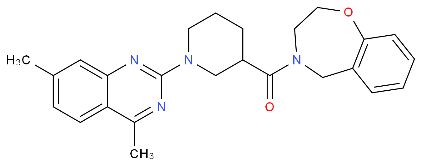 4-{[1-(4,7-dimethyl-2-quinazolinyl)-3-piperidinyl]carbonyl}-2,3,4,5-tetrahydro-1,4-benzoxazepine_分子结构_CAS_)