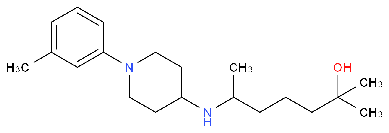 2-methyl-6-{[1-(3-methylphenyl)-4-piperidinyl]amino}-2-heptanol_分子结构_CAS_)