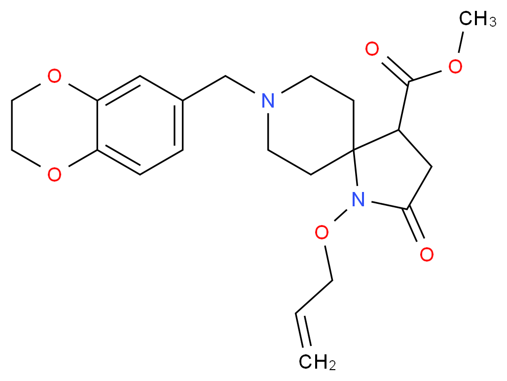 methyl 1-(allyloxy)-8-(2,3-dihydro-1,4-benzodioxin-6-ylmethyl)-2-oxo-1,8-diazaspiro[4.5]decane-4-carboxylate_分子结构_CAS_)