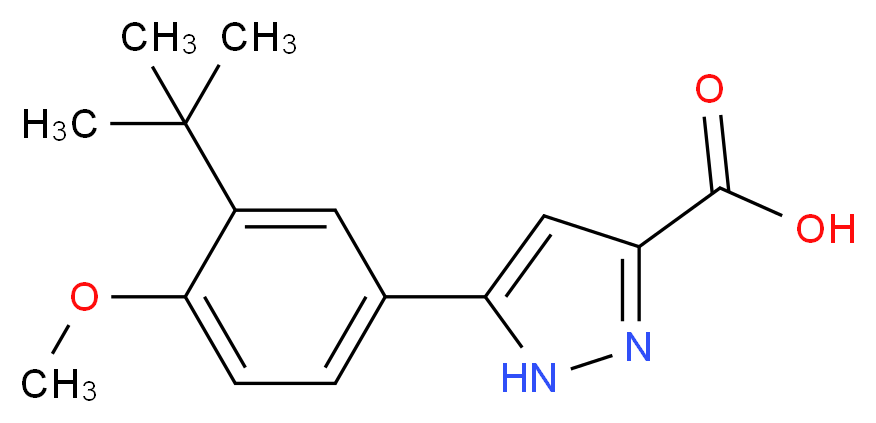 5-(3-tert-Butyl-4-methoxyphenyl)-1H-pyrazole-3-carboxylic acid_分子结构_CAS_)