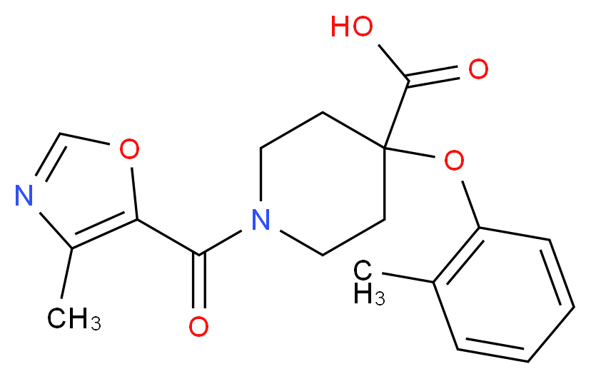 1-[(4-methyl-1,3-oxazol-5-yl)carbonyl]-4-(2-methylphenoxy)piperidine-4-carboxylic acid_分子结构_CAS_)