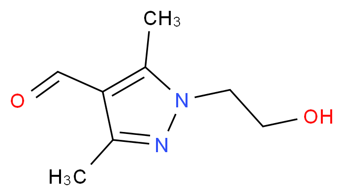 1-(2-hydroxyethyl)-3,5-dimethyl-1H-pyrazole-4-carbaldehyde_分子结构_CAS_1099772-09-4