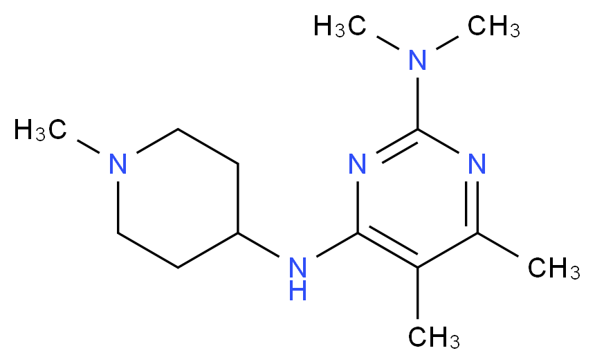 N~2~,N~2~,5,6-tetramethyl-N~4~-(1-methyl-4-piperidinyl)-2,4-pyrimidinediamine_分子结构_CAS_)