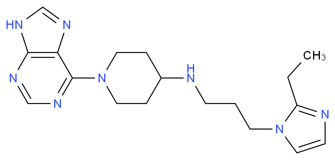 N-[3-(2-ethyl-1H-imidazol-1-yl)propyl]-1-(9H-purin-6-yl)piperidin-4-amine_分子结构_CAS_)