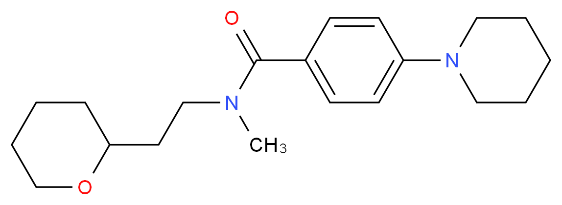 N-methyl-4-piperidin-1-yl-N-[2-(tetrahydro-2H-pyran-2-yl)ethyl]benzamide_分子结构_CAS_)