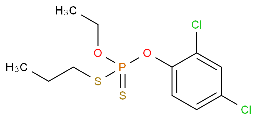 2,4-dichlorophenyl ethyl (propylsulfanyl)(sulfanylidene)phosphonite_分子结构_CAS_34643-46-4