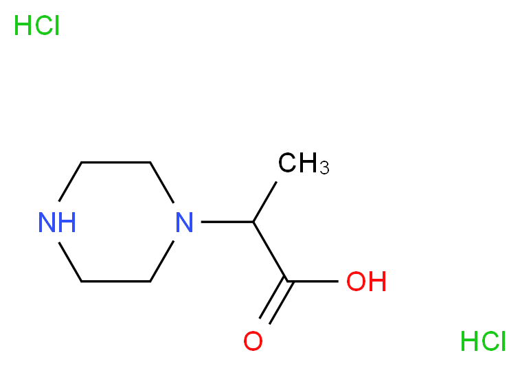 2-(piperazin-1-yl)propanoic acid dihydrochloride_分子结构_CAS_824414-03-1