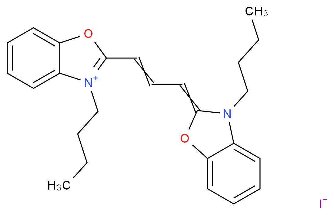 3,3′-Dibutyloxacarbocyanine iodide_分子结构_CAS_53213-80-2)