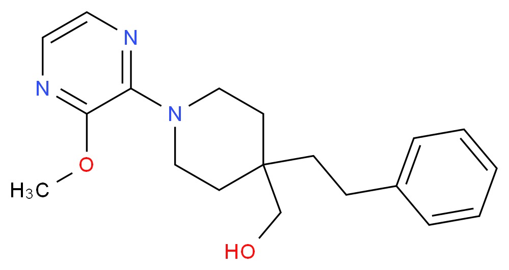 [1-(3-methoxypyrazin-2-yl)-4-(2-phenylethyl)piperidin-4-yl]methanol_分子结构_CAS_)