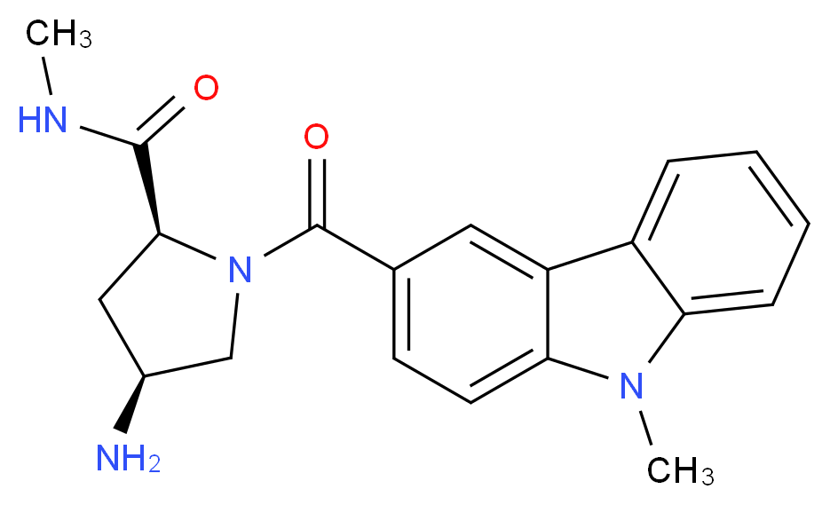 (2S,4S)-4-amino-N-methyl-1-[(9-methyl-9H-carbazol-3-yl)carbonyl]pyrrolidine-2-carboxamide_分子结构_CAS_)