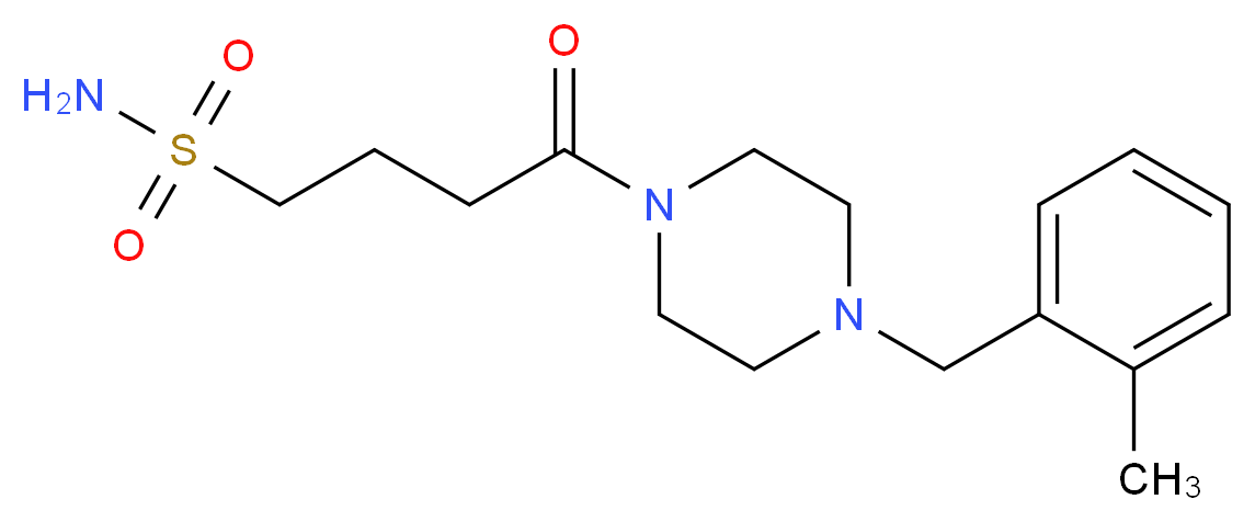4-[4-(2-methylbenzyl)-1-piperazinyl]-4-oxo-1-butanesulfonamide_分子结构_CAS_)