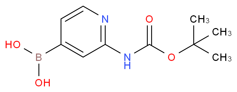 2-(tert-butoxycarbonylamino)pyridin-4-ylboronic acid_分子结构_CAS_903513-59-7)