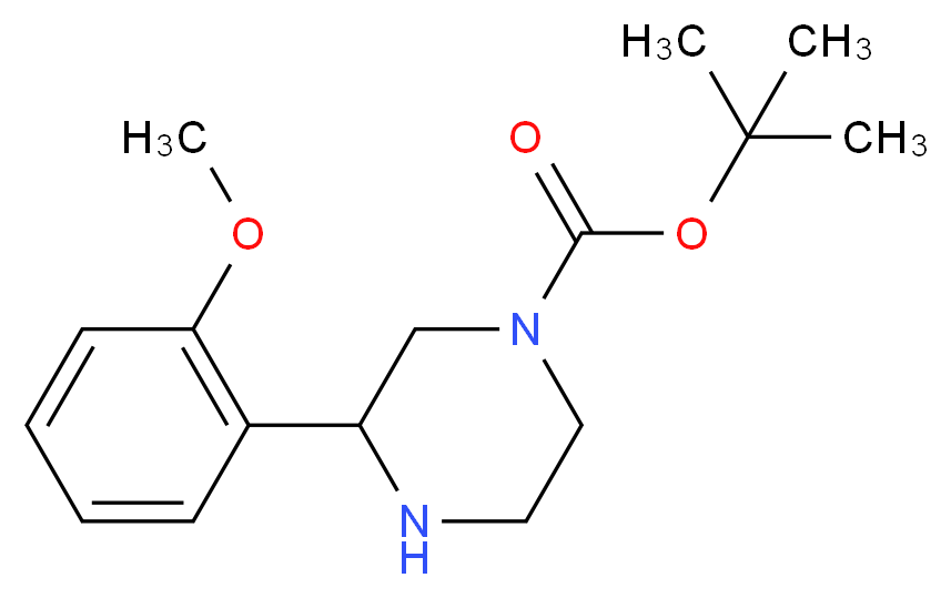 tert-butyl 3-(2-methoxyphenyl)piperazine-1-carboxylate_分子结构_CAS_886768-01-0