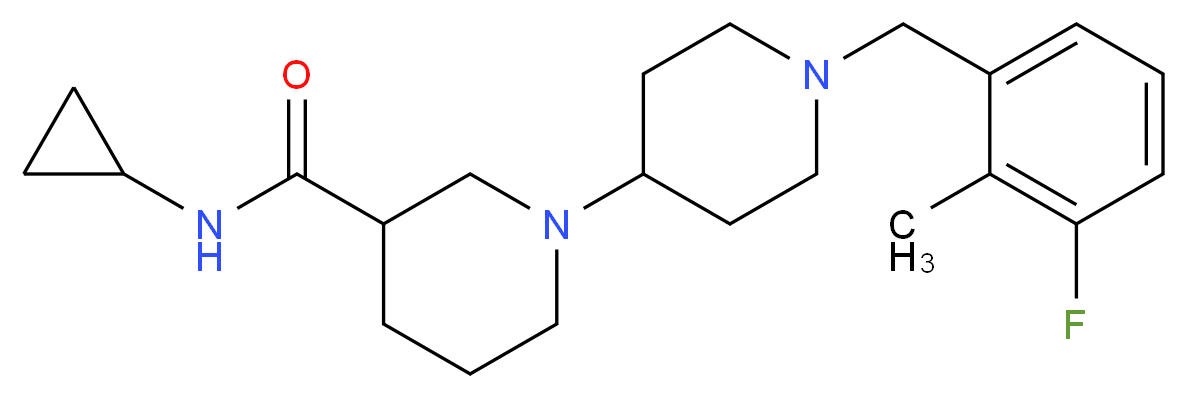 N-cyclopropyl-1'-(3-fluoro-2-methylbenzyl)-1,4'-bipiperidine-3-carboxamide_分子结构_CAS_)