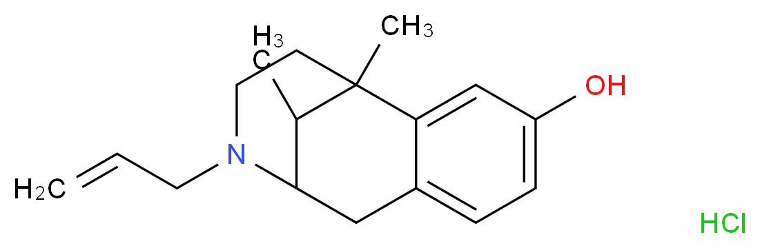 1,13-dimethyl-10-(prop-2-en-1-yl)-10-azatricyclo[7.3.1.0<sup>2</sup>,<sup>7</sup>]trideca-2,4,6-trien-4-ol hydrochloride_分子结构_CAS_7619-35-4