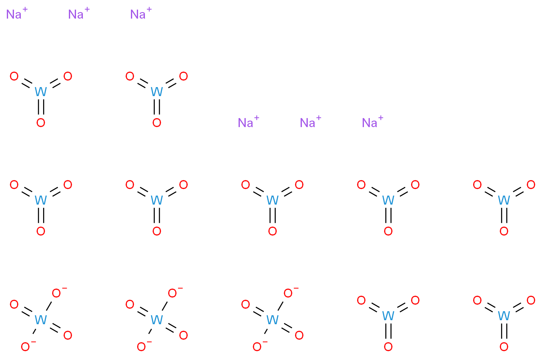 hexasodium tris(dioxotungstenbis(olate)) nonakis(trioxotungsten)_分子结构_CAS_12141-67-2